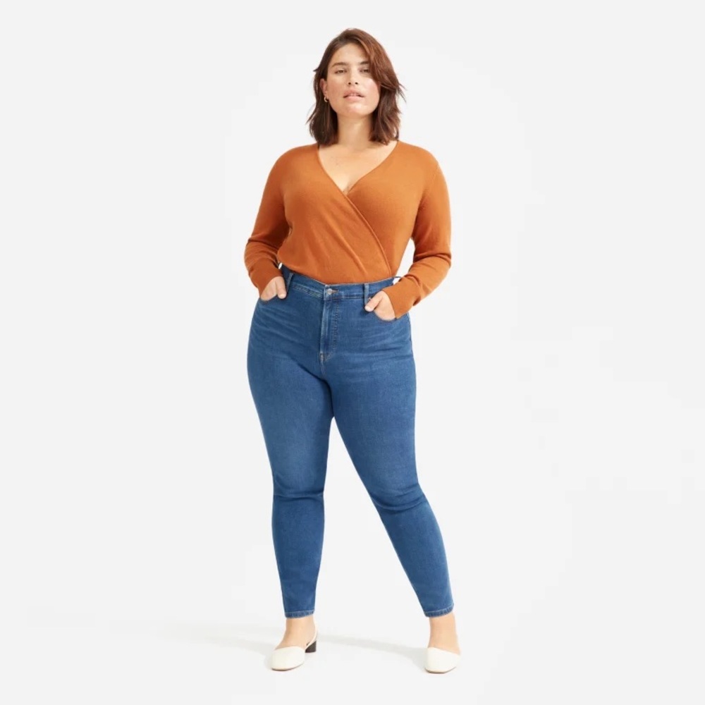 EVERLANE The Authentic Stretch High-Rise Skinny Jeans | 31 Ankle Mid Blue | NWT